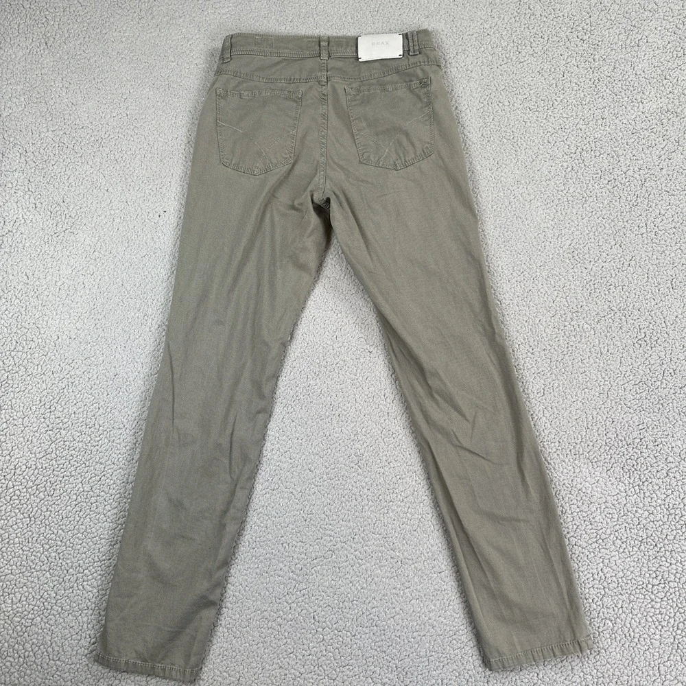 Brax Cooper Fancy Pants Men 30x32 Olive Green Regular‎ Fit Slim Stretch Chinos